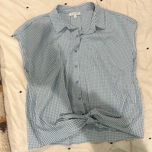Blue Check Button Down